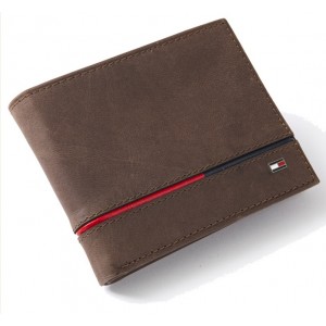Tommy Hilfiger Men's Leather RFID Bifold Wallet - Brown